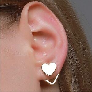 Silver Heart Stud Earrings